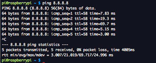 ping results