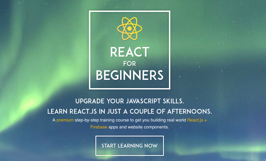 React For Beginners Webpage Screenshot